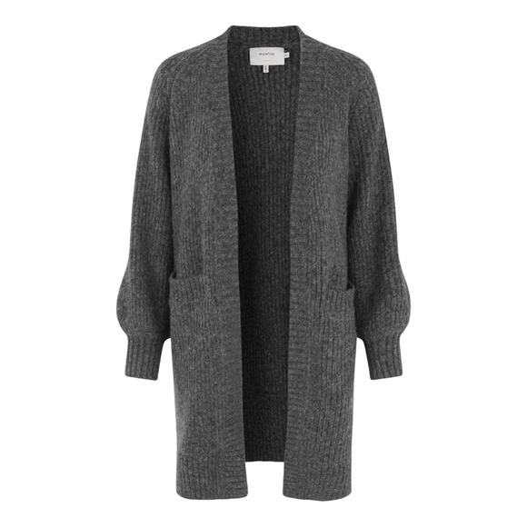 MUNTHE Riga Knit Long Loose Wool Ribbed Long Cardigan Size 10 NWT - Picture 2 of 11